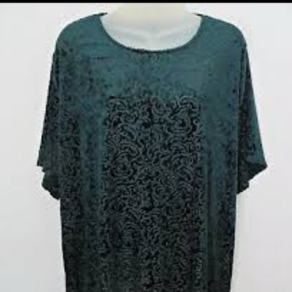 Vintage 90's Green velour top by Lane Bryant